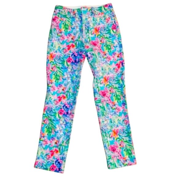 Lilly Pulitzer Corso Pant UPF 50+ Amalfi Blue Best Fishes Golf Size 10 - Picture 2 of 5